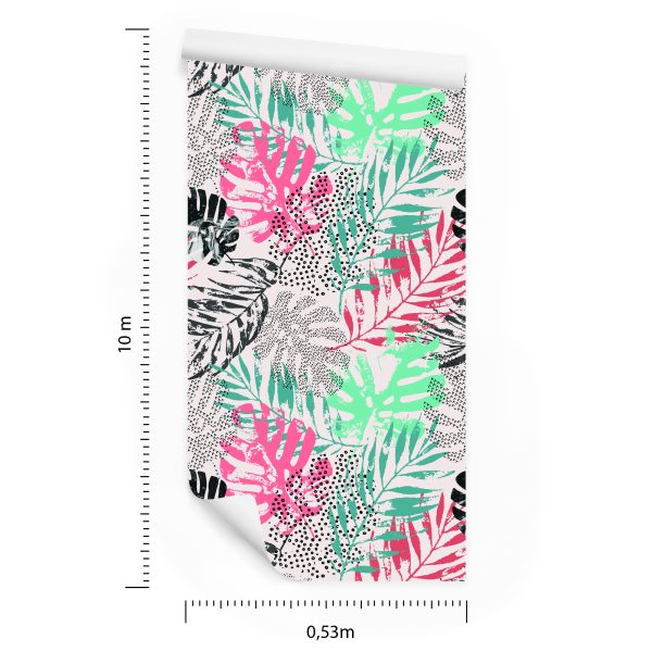Behang Trendy Tropische Bladeren - Afbeelding 8
