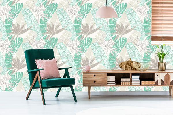 Behang Palm- En Bananenbladeren - Afbeelding 6