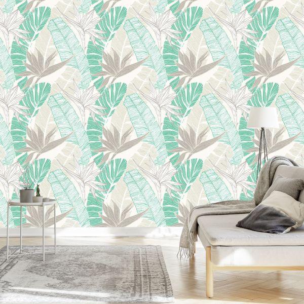 Behang Palm- En Bananenbladeren - Afbeelding 3