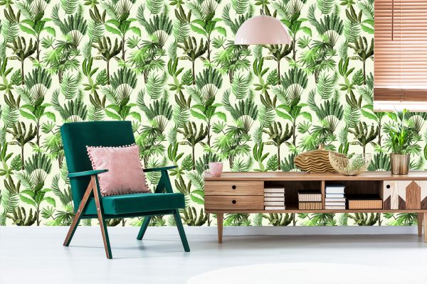 Behang Vintage Exotische Bladeren - Afbeelding 6