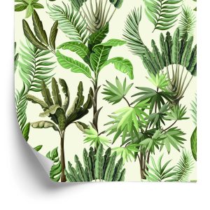 Behang Vintage Exotische Bladeren