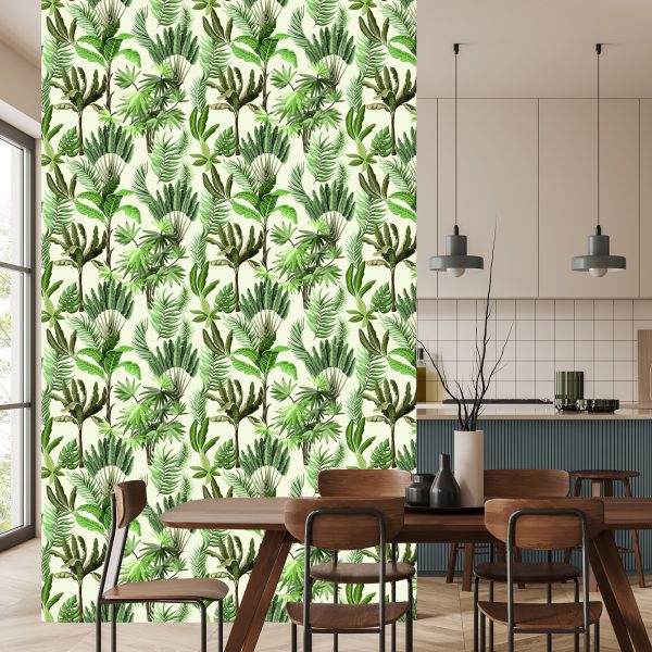 Behang Vintage Exotische Bladeren - Afbeelding 4