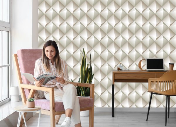 Behang Modernistisch Geometrisch Patroon - 3D-Effect - Afbeelding 7