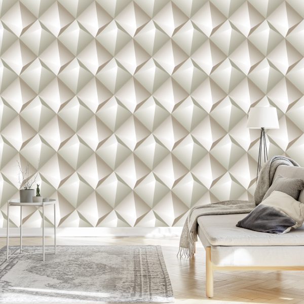 Behang Modernistisch Geometrisch Patroon - 3D-Effect - Afbeelding 3