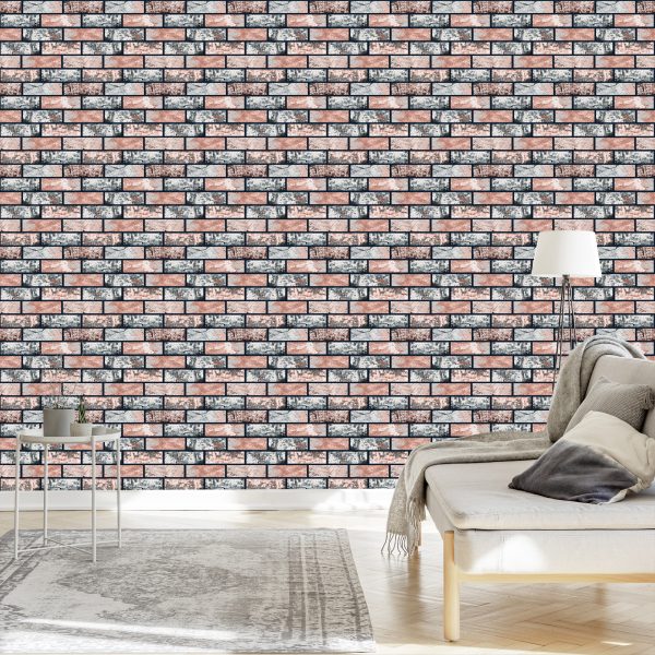 Behang Veelkleurige Baksteen - Afbeelding 3