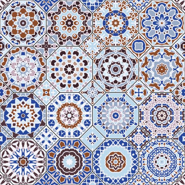 Behang Kleurrijk Mozaïek In Arabische Stijl - Afbeelding 2
