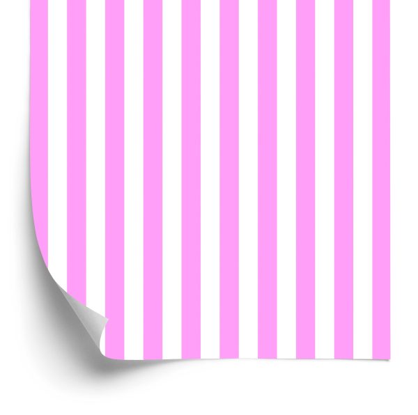 Behang Witte En Roze Verticale Strepen