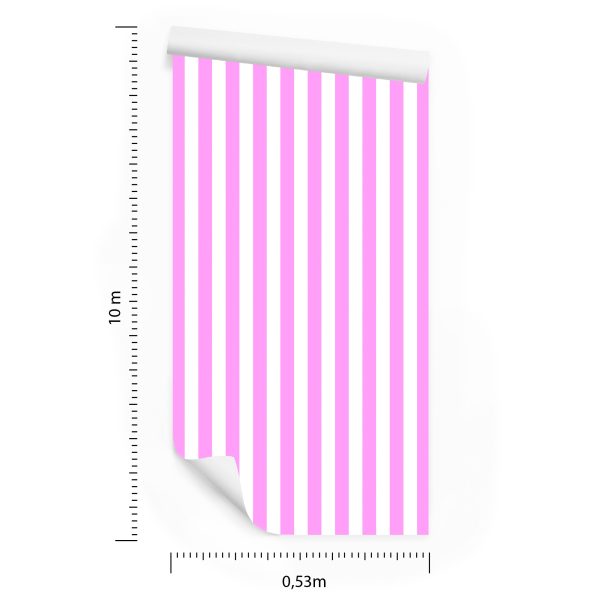 Behang Witte En Roze Verticale Strepen - Afbeelding 8
