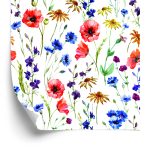 Behang Klaprozen, Korenbloemen En Kamille