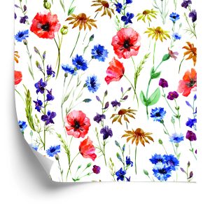 Behang Klaprozen, Korenbloemen En Kamille