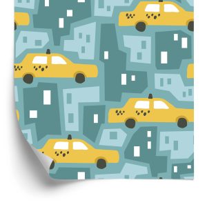 Behang Voor Kinderen - Gele Taxi's