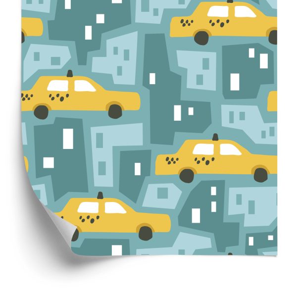 Behang Voor Kinderen - Gele Taxi's