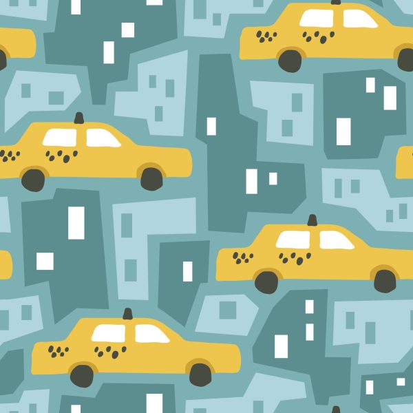 Behang Voor Kinderen - Gele Taxi's - Afbeelding 2