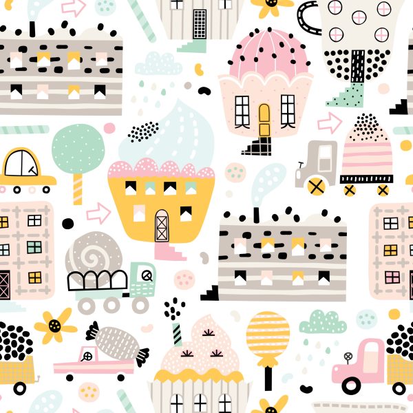 Behang Voor Kinderen - Sweet Town - Afbeelding 2
