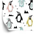 Behang Voor Kinderen - Kleurrijke Scandinavische Pinguïns