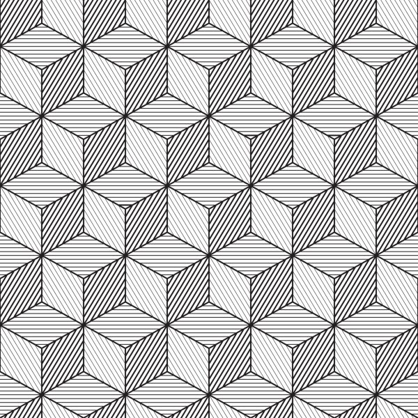 Behang Geometrisch-Zwart-Witte Kubussen - Afbeelding 2