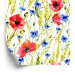 Behang Maki Korenbloemen En Tarwe