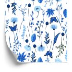Behang Wilde Bloemen En Vlinders