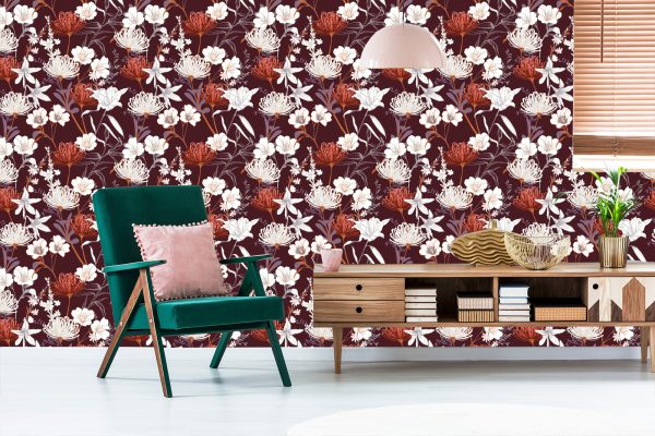 Behang Wilde Bloemen In Vintage Stijl - Afbeelding 6