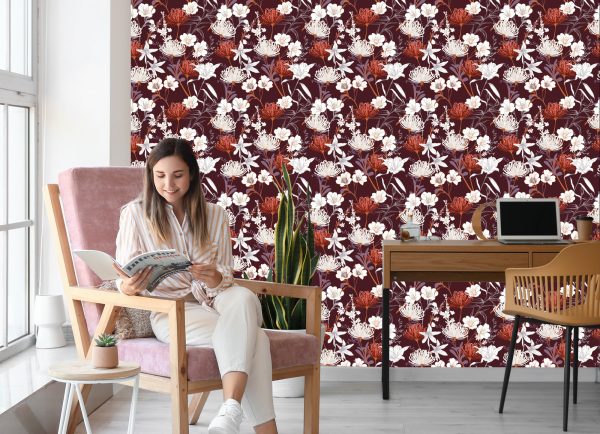 Behang Wilde Bloemen In Vintage Stijl - Afbeelding 7