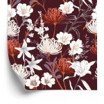 Behang Wilde Bloemen In Vintage Stijl