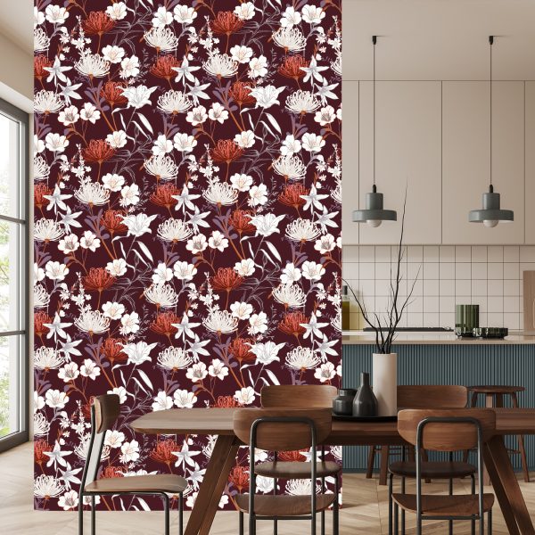 Behang Wilde Bloemen In Vintage Stijl - Afbeelding 4