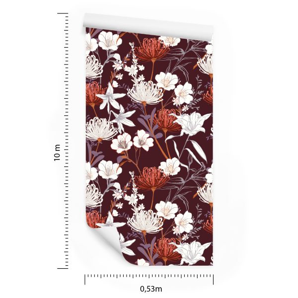 Behang Wilde Bloemen In Vintage Stijl - Afbeelding 8
