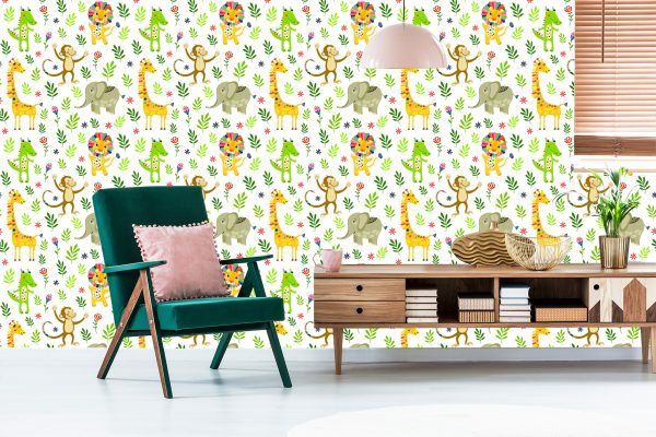 Behang Voor Kinderen - Jungledieren - Afbeelding 6