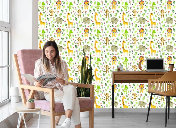 Behang Voor Kinderen - Jungledieren - Afbeelding 7