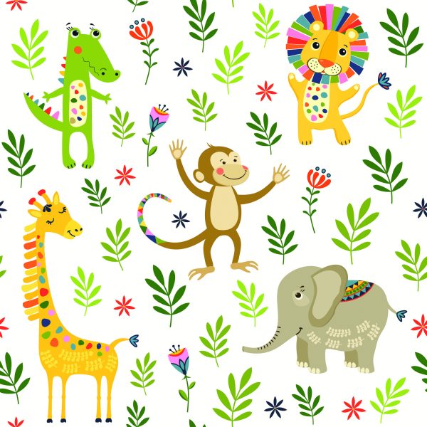 Behang Voor Kinderen - Jungledieren - Afbeelding 2