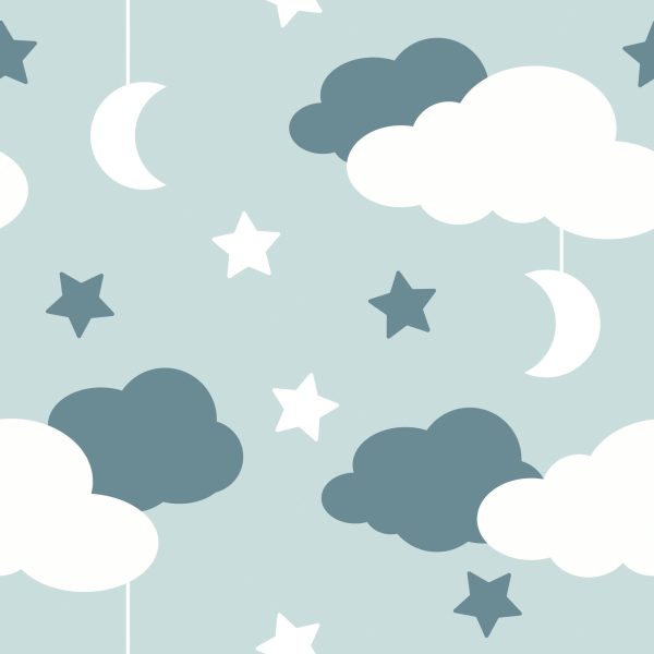 Behang Voor Kinderen - Sterren, Wolken En Manen - Afbeelding 2