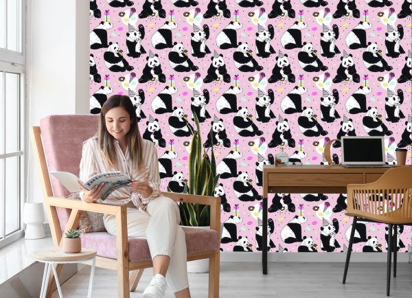 Behang Voor Kinderen - Panda En Snoep - Afbeelding 7