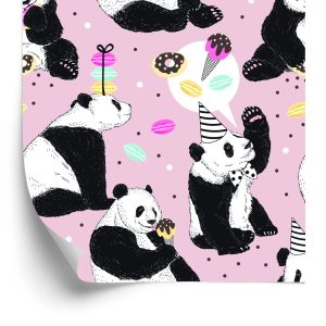 Behang Voor Kinderen - Panda En Snoep