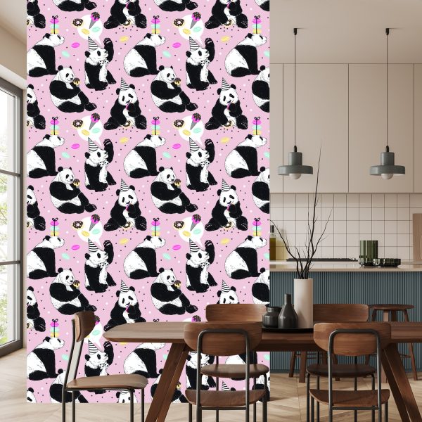Behang Voor Kinderen - Panda En Snoep - Afbeelding 4