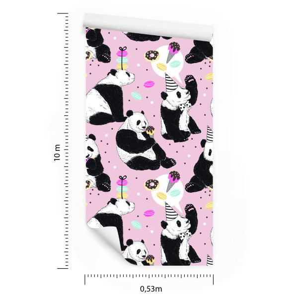 Behang Voor Kinderen - Panda En Snoep - Afbeelding 8