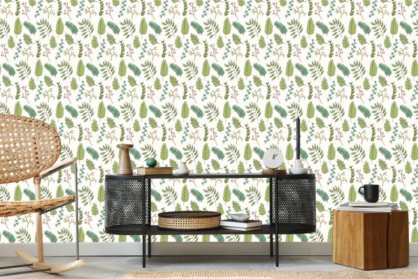 Behang Voor Kinderen - Delicate Groene Bladeren - Afbeelding 5