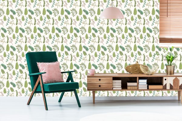 Behang Voor Kinderen - Delicate Groene Bladeren - Afbeelding 6