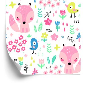 Behang Voor Kinderen - Blije Vossen En Vogels