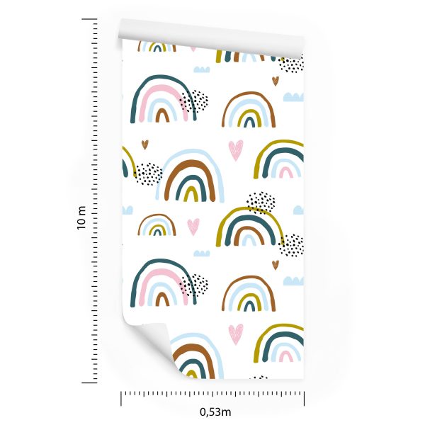 Behang Voor Kinderen - Harten En Regenboog - Afbeelding 8