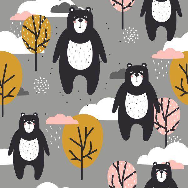 Behang Voor Kinderen - Teddyberen, Wolken En Bomen - Afbeelding 2