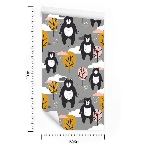 Behang Voor Kinderen - Teddyberen, Wolken En Bomen - Afbeelding 8