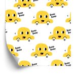 Behang Voor Kinderen - Happy Yellow Cars