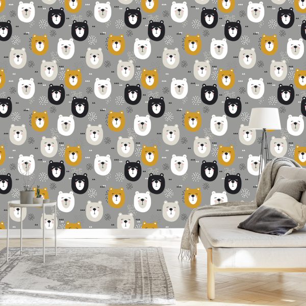 Behang Voor Kinderen - Leuke Beren - Afbeelding 3