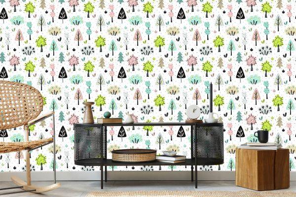Behang Voor Kinderen - Een Prachtig Bos In Scandinavische Stijl - Afbeelding 5