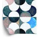 Behang Geometrisch-Abstractie Geschilderd Met Waterverf