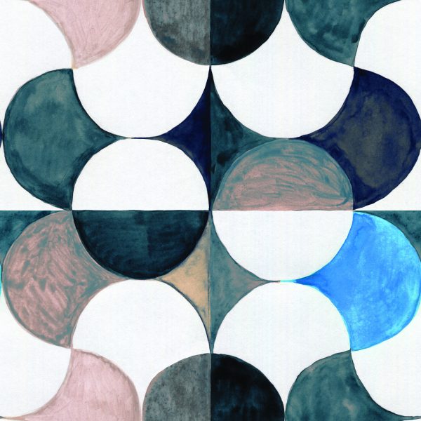 Behang Geometrisch-Abstractie Geschilderd Met Waterverf - Afbeelding 2