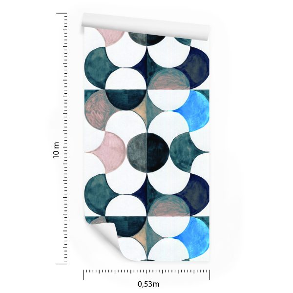 Behang Geometrisch-Abstractie Geschilderd Met Waterverf - Afbeelding 8