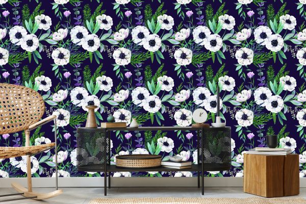 Behang Prachtige Bloeiende Anemonen - Afbeelding 5