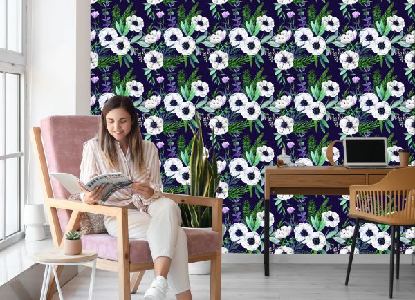 Behang Prachtige Bloeiende Anemonen - Afbeelding 7