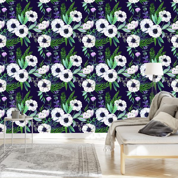 Behang Prachtige Bloeiende Anemonen - Afbeelding 3